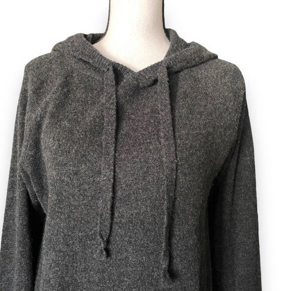 Bella Dahl Cashmere Hoodie Dress Sz S Heather Charcoal Long Sleeve Short Length - Picture 4 of 11